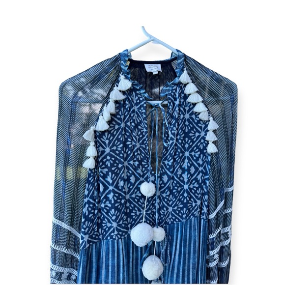 Hemant & Nadita Blue Pom Dress - Picture 3 of 7